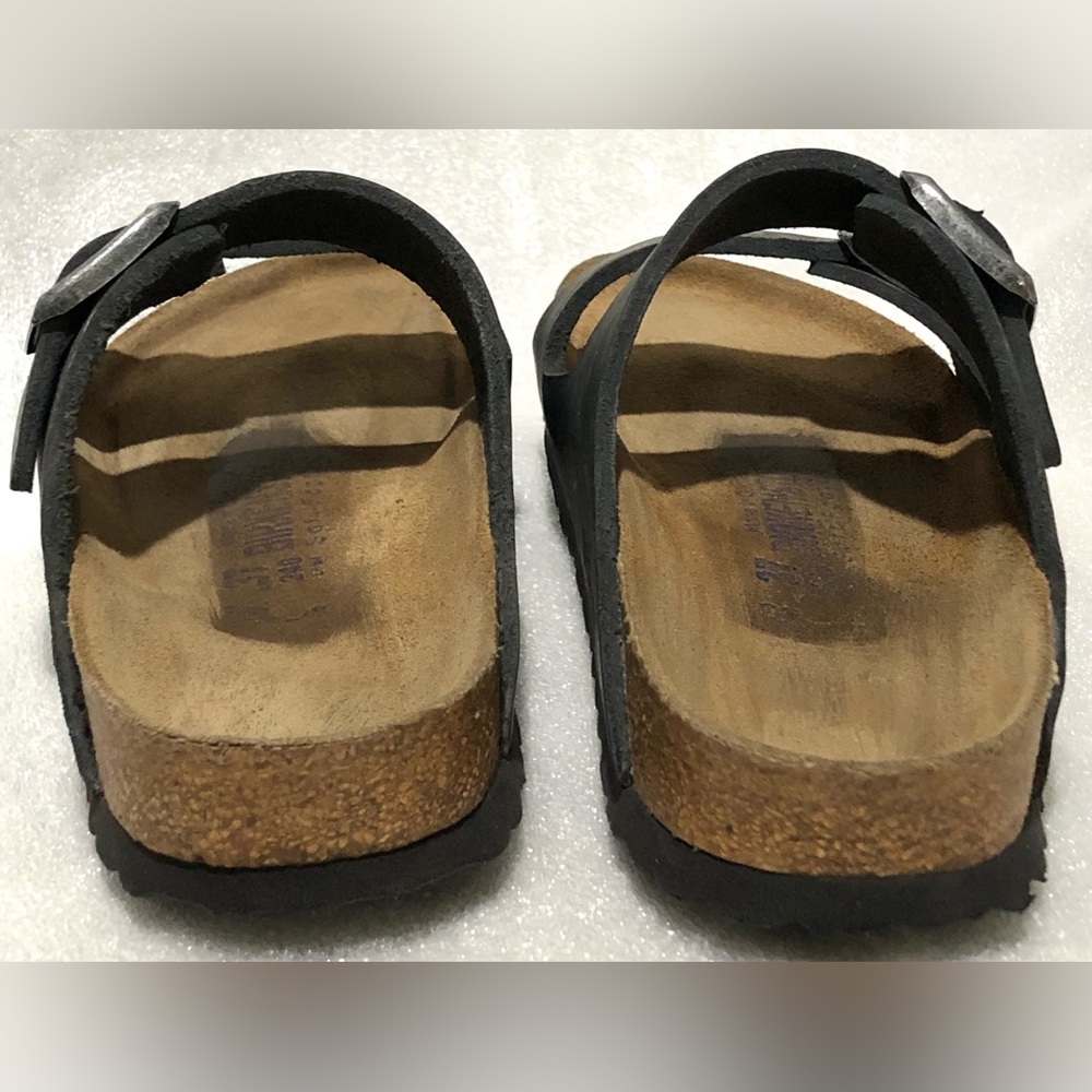 Birkenstock Arizona Dark Sandals with Silver Buckles - Picture 5 of 10
